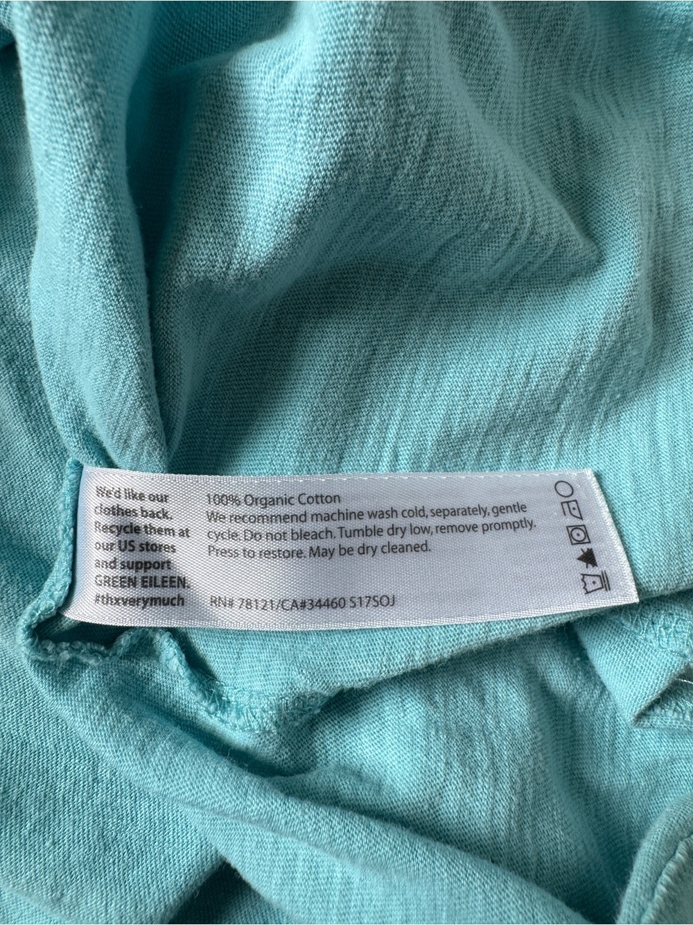Eileen Fisher 100% Organic Cotton Slub Knit Tee Size Medium NWOT - Picture 6 of 6